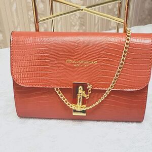 Viola Castellani Chain Crossbody Leather Bag NWT